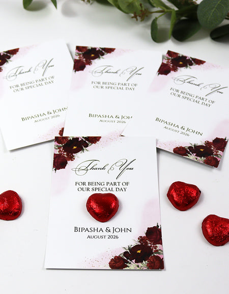 Floral Flat A6 Favour Cards FV127 – Add Your Own Chocolate Treat