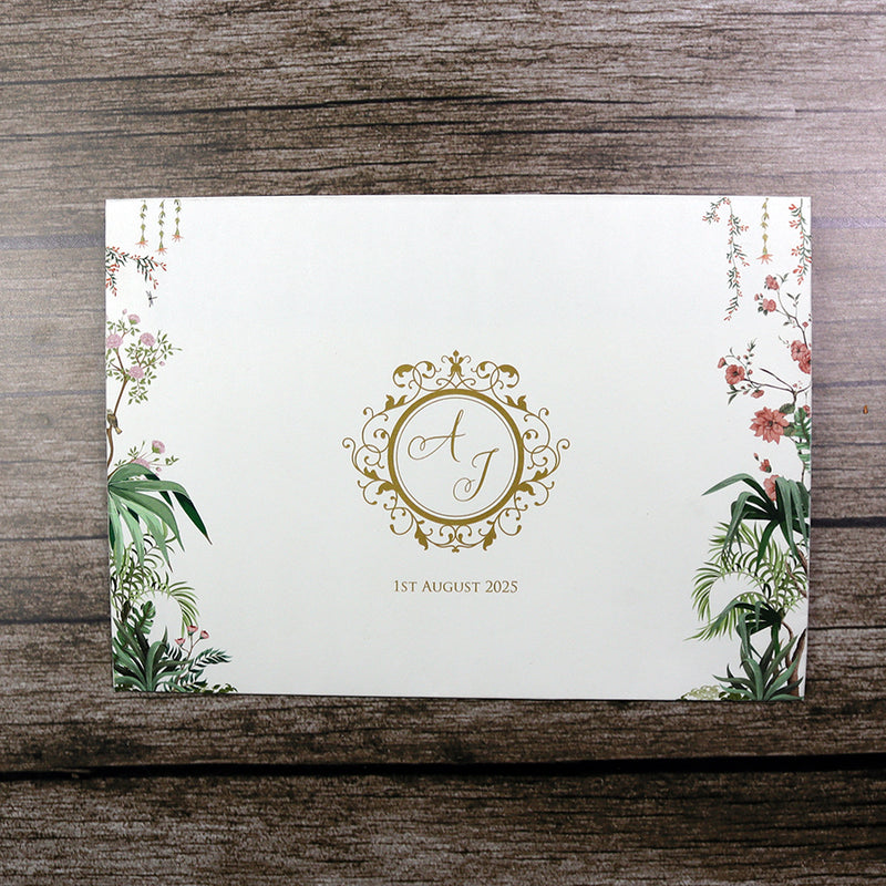 ABC 1284 Mughal-Themed Vellum Wedding Invitation with matching card envelope