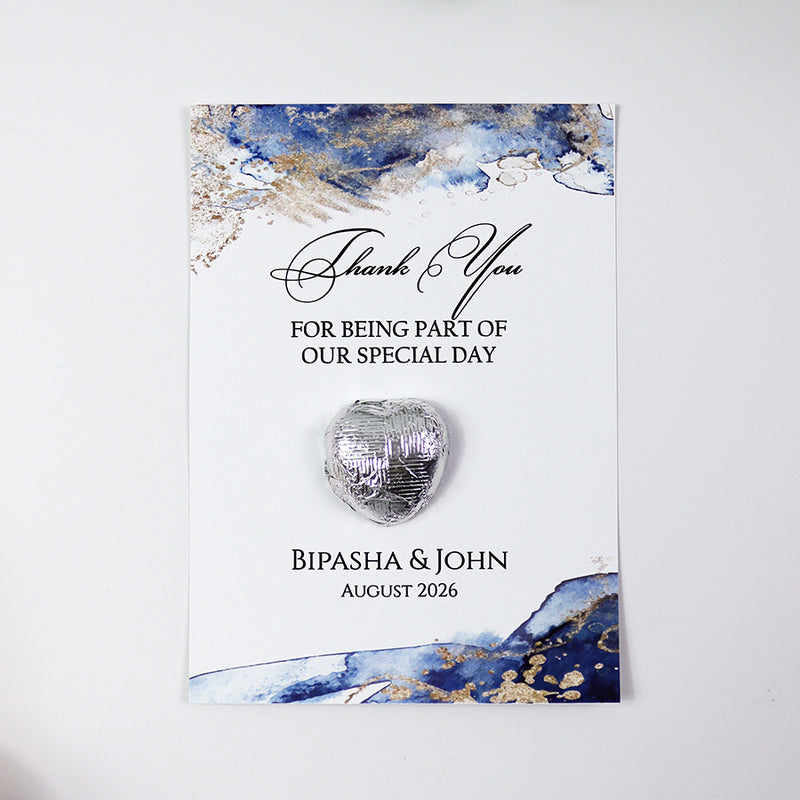 Blue Marble Flat A6 Favour Cards FV128 – Add Your Own Chocolate Treat