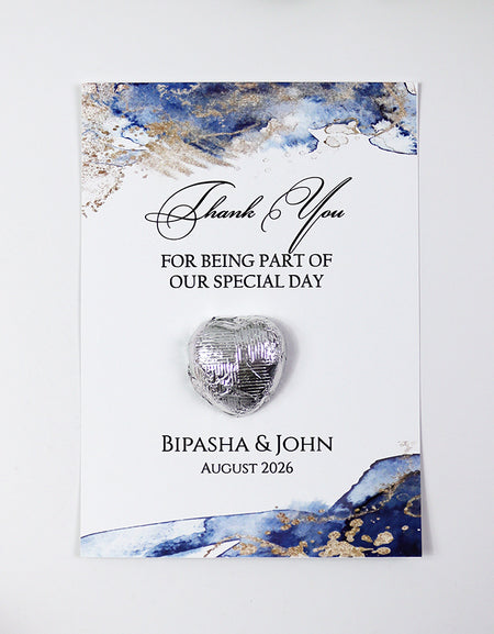 Blue Marble Flat A6 Favour Cards FV128 – Add Your Own Chocolate Treat