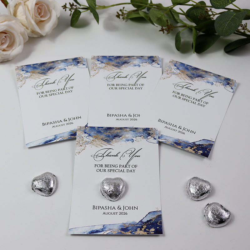 Blue Marble Flat A6 Favour Cards FV128 – Add Your Own Chocolate Treat