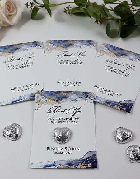Blue Marble Flat A6 Favour Cards FV128 – Add Your Own Chocolate Treat