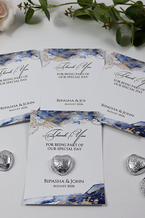 Load image into Gallery viewer, Blue Marble Flat A6 Favour Cards FV128 – Add Your Own Chocolate Treat

