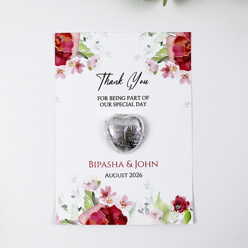 Floral Flat A6 Favour Cards FV129 – Add Your Own Chocolate Treat