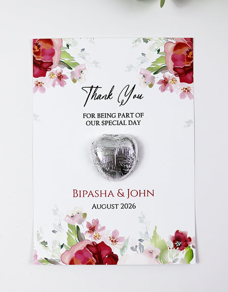 Floral Flat A6 Favour Cards FV129 – Add Your Own Chocolate Treat