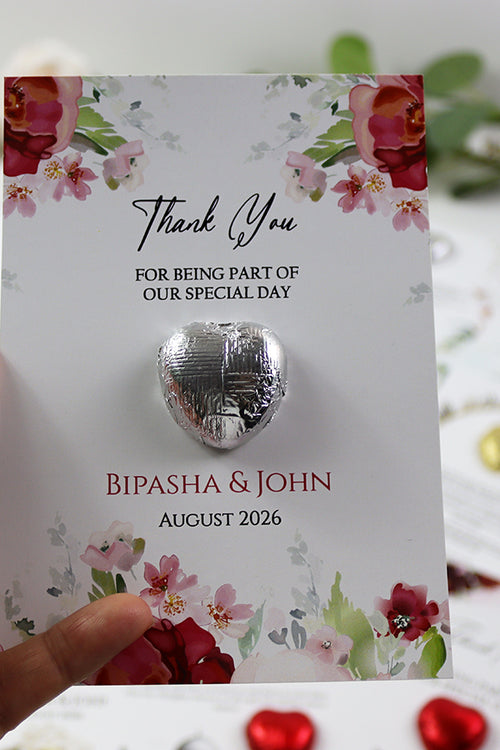 Load image into Gallery viewer, Floral Flat A6 Favour Cards FV129 – Add Your Own Chocolate Treat
