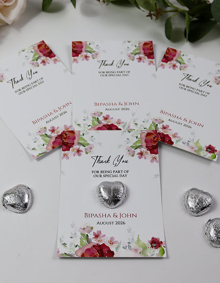Floral Flat A6 Favour Cards FV129 – Add Your Own Chocolate Treat