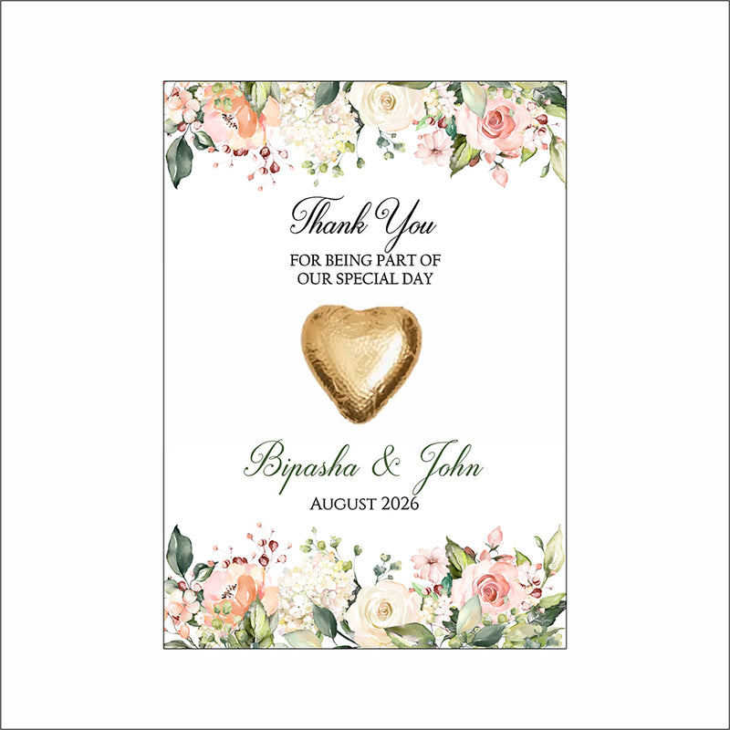 Floral Flat A6 Favour Cards FV130 – Add Your Own Chocolate Treat