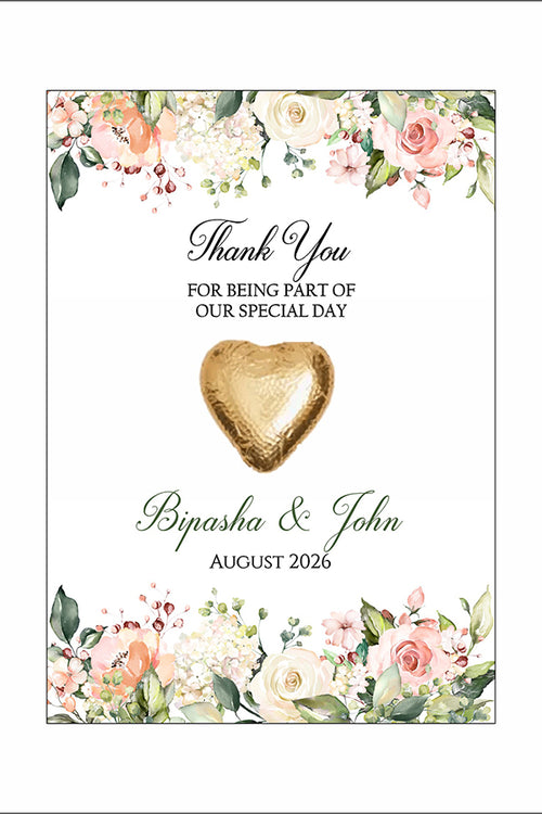 Load image into Gallery viewer, Floral Flat A6 Favour Cards FV130 – Add Your Own Chocolate Treat
