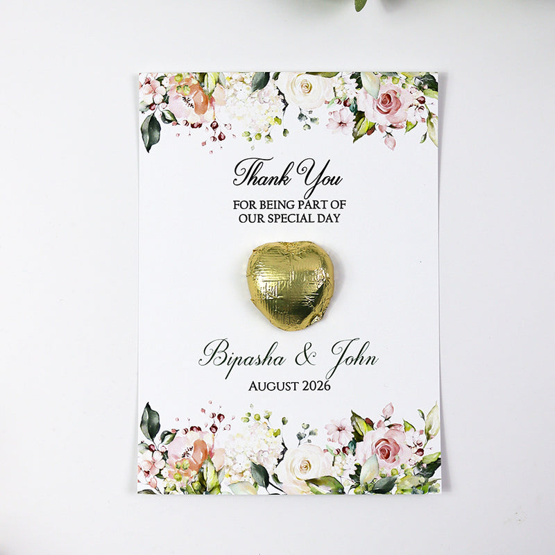 Floral Flat A6 Favour Cards FV130 – Add Your Own Chocolate Treat