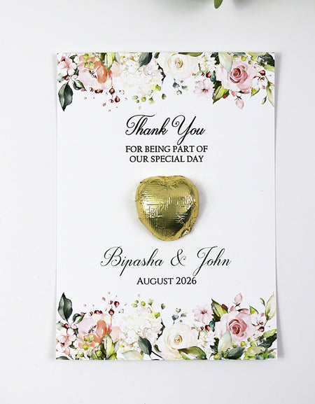 Floral Flat A6 Favour Cards FV130 – Add Your Own Chocolate Treat