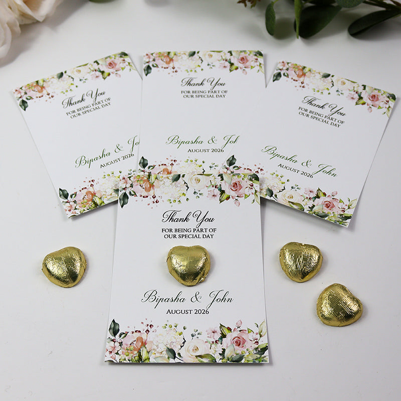 Floral Flat A6 Favour Cards FV130 – Add Your Own Chocolate Treat