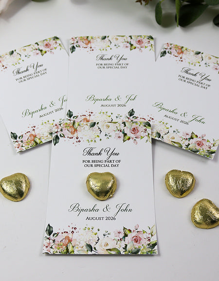 Floral Flat A6 Favour Cards FV130 – Add Your Own Chocolate Treat