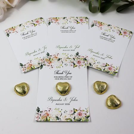 Floral Flat A6 Favour Cards FV130 – Add Your Own Chocolate Treat