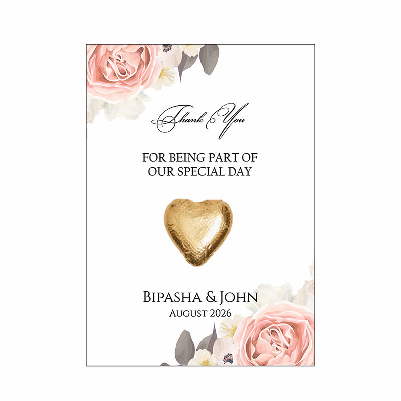 Floral Flat A6 Favour Cards FV131 – Add Your Own Chocolate Treat