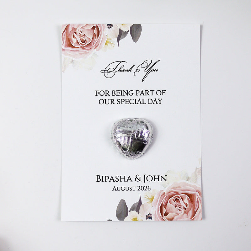 Floral Flat A6 Favour Cards FV131 – Add Your Own Chocolate Treat
