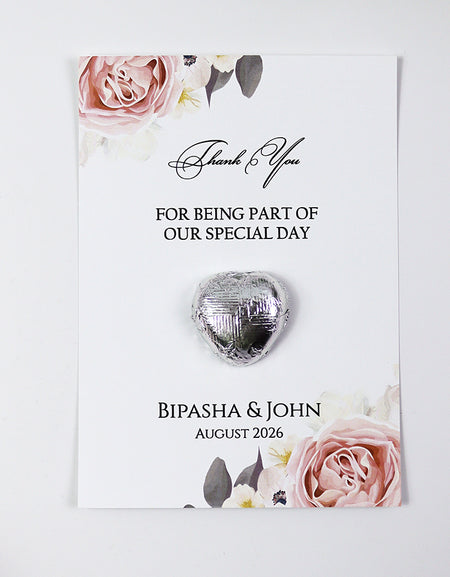 Floral Flat A6 Favour Cards FV131 – Add Your Own Chocolate Treat