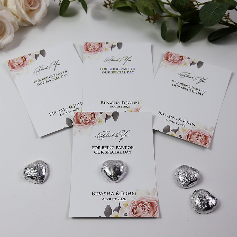 Floral Flat A6 Favour Cards FV131 – Add Your Own Chocolate Treat