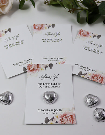 Floral Flat A6 Favour Cards FV131 – Add Your Own Chocolate Treat