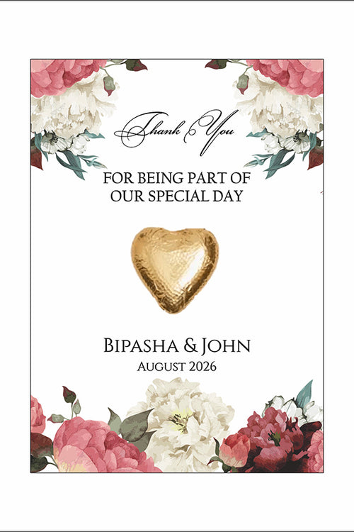 Load image into Gallery viewer, Floral Flat A6 Favour Cards FV132 – Add Your Own Chocolate Treat
