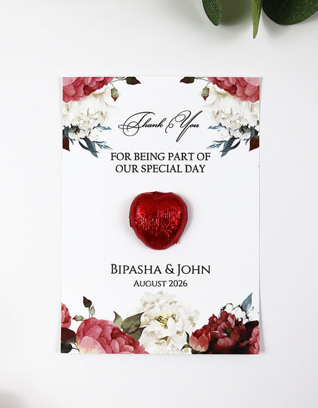 Floral Flat A6 Favour Cards FV132 – Add Your Own Chocolate Treat