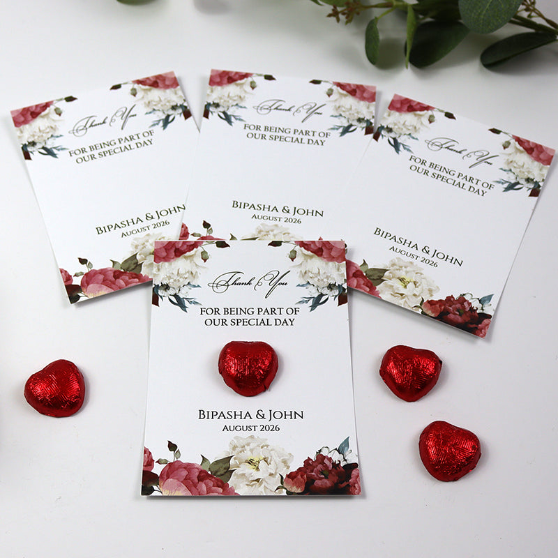 Floral Flat A6 Favour Cards FV132 – Add Your Own Chocolate Treat
