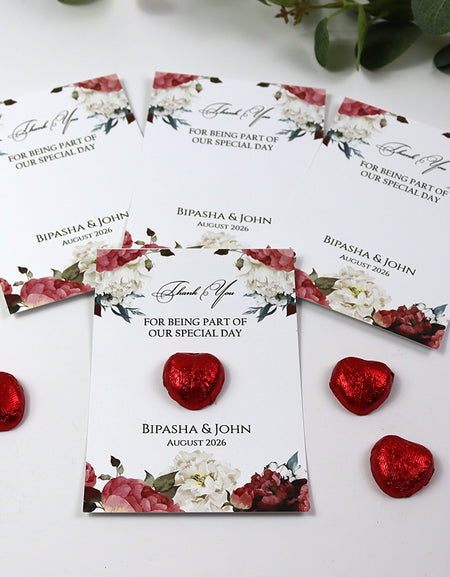 Floral Flat A6 Favour Cards FV132 – Add Your Own Chocolate Treat