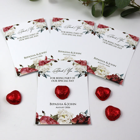 Floral Flat A6 Favour Cards FV132 – Add Your Own Chocolate Treat