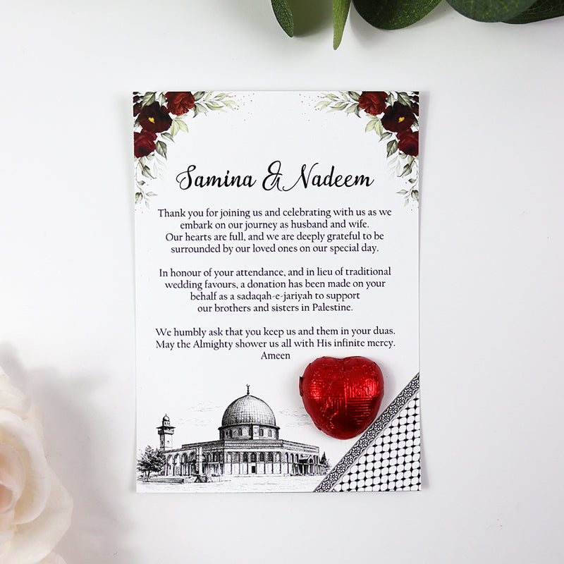 Palestine Floral Flat A6 Favour Cards FV133 – Add Your Own Chocolate Treat