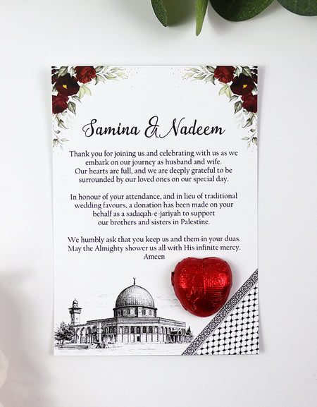 Palestine Floral Flat A6 Favour Cards FV133 – Add Your Own Chocolate Treat