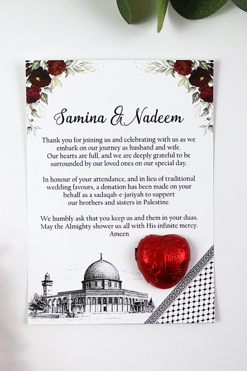 Load image into Gallery viewer, Palestine Floral Flat A6 Favour Cards FV133 – Add Your Own Chocolate Treat
