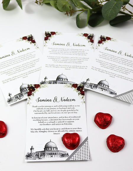 Palestine Floral Flat A6 Favour Cards FV133 – Add Your Own Chocolate Treat