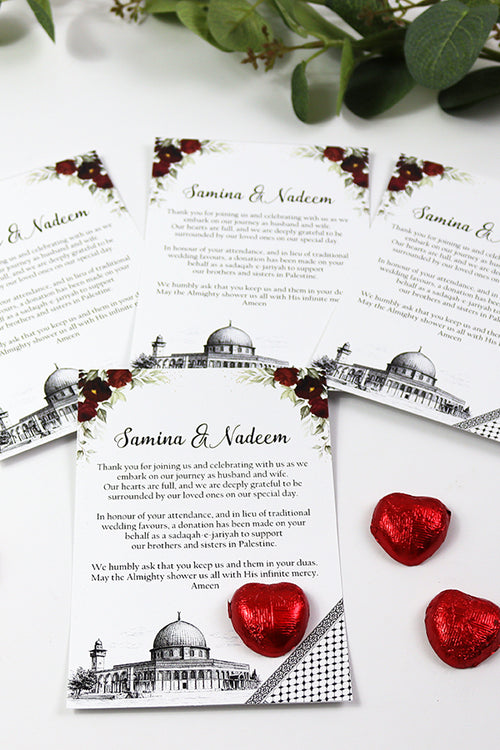 Load image into Gallery viewer, Palestine Floral Flat A6 Favour Cards FV133 – Add Your Own Chocolate Treat
