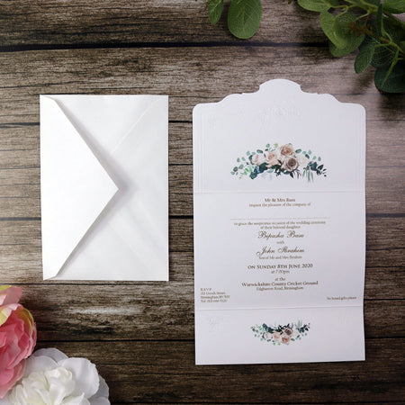 Elegant wedding card with gold Wedding Invitation text – Style 1501