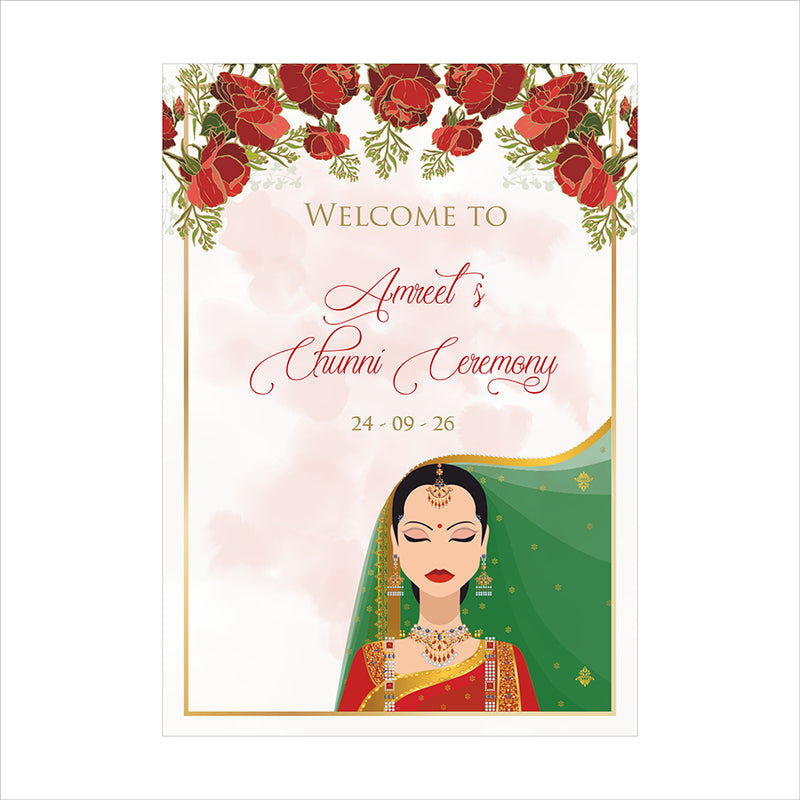 2048 – Elegant A1 Chunni Ceremony Welcome Poster