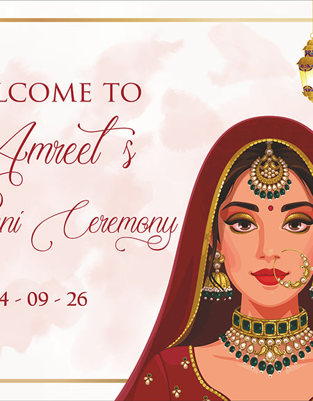 2049 – Elegant A1 Chunni Ceremony Welcome Poster