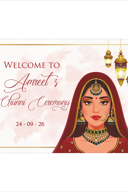 Load image into Gallery viewer, 2049 – Elegant A1 Chunni Ceremony Welcome Poster
