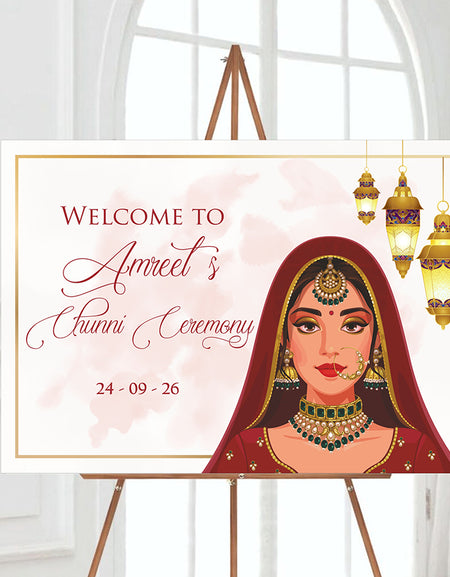 2049 – Elegant A1 Chunni Ceremony Welcome Poster
