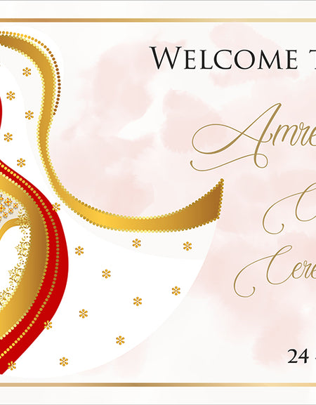 2050 – Elegant A1 Size Indian Chunni Ceremony Welcome Poster Sign