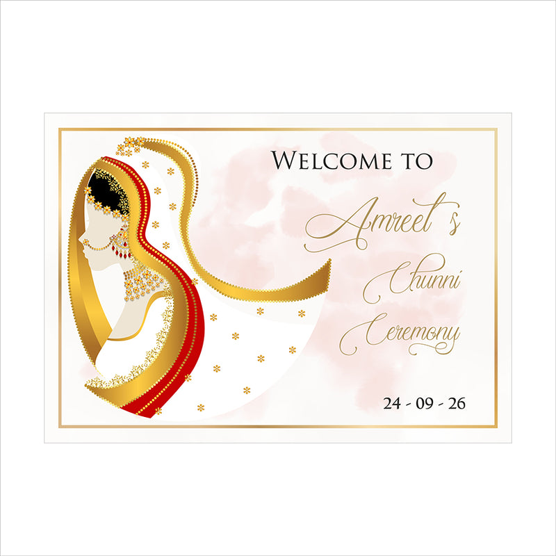 2050 – Elegant A1 Chunni Ceremony Welcome Poster