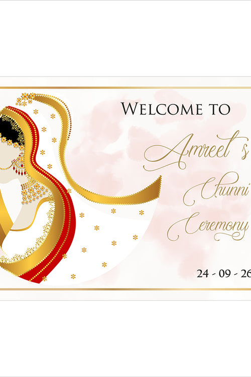 Load image into Gallery viewer, 2050 – Elegant A1 Chunni Ceremony Welcome Poster
