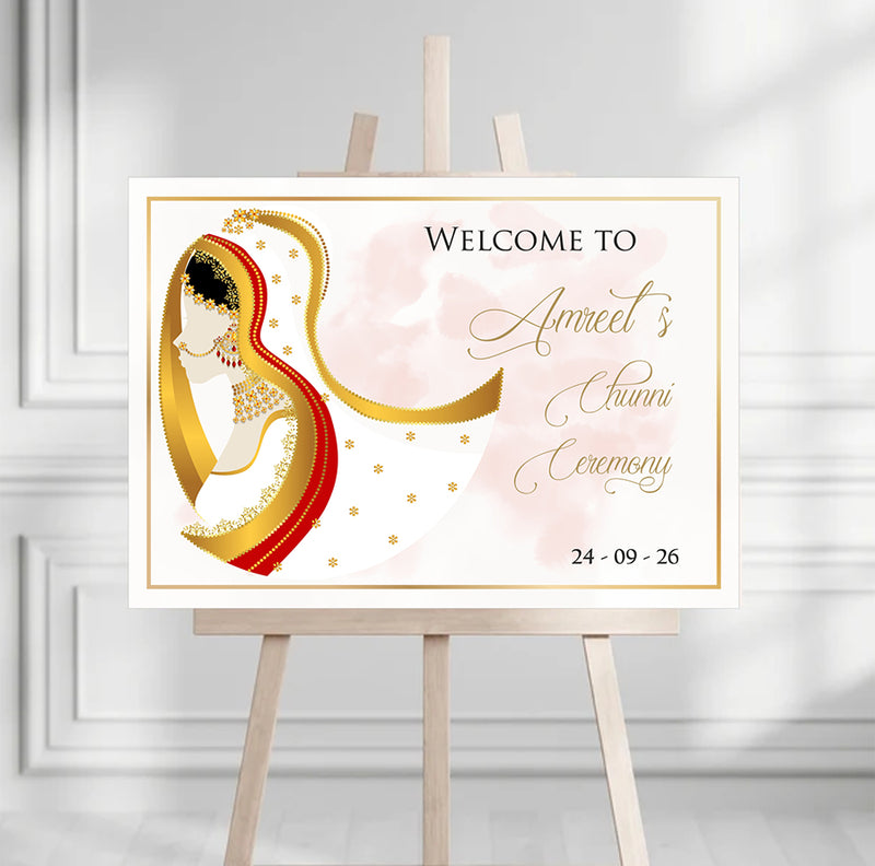 2050 – Elegant A1 Chunni Ceremony Welcome Poster