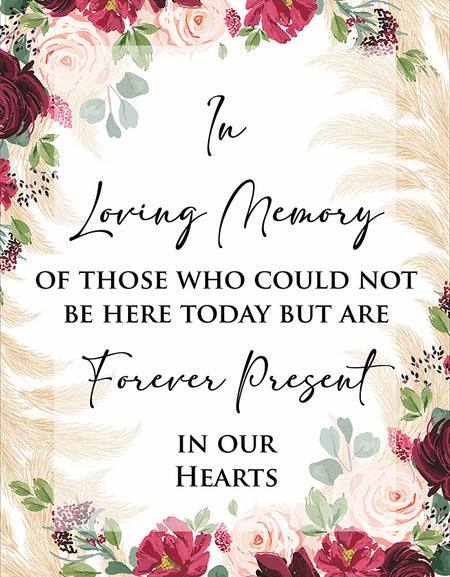 Close-up of the personalized text on the 2054 Remembrance Sign, allowing couples to customize the message with names or heartfelt words for their loved ones