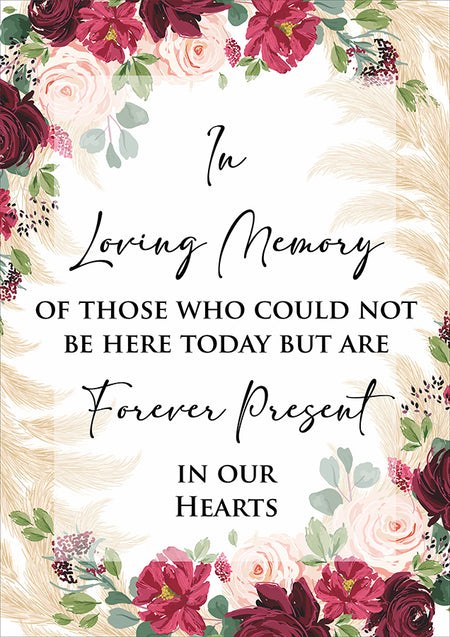 Close-up of the personalized text on the 2054 Remembrance Sign, allowing couples to customize the message with names or heartfelt words for their loved ones
