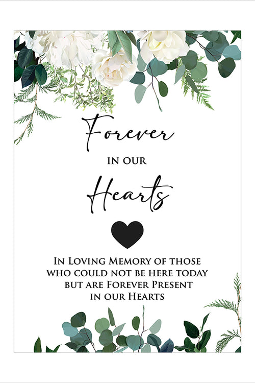 Load image into Gallery viewer, Close-up of the personalized text on the 2055 Remembrance Sign, allowing couples to customize the message with names or heartfelt words for their loved ones
