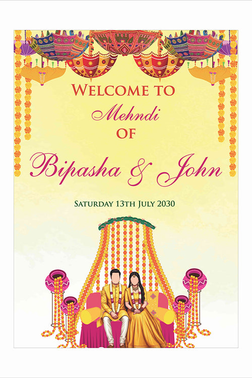 Load image into Gallery viewer, 2066 – A1 Bright Coloured Desi Design Mehndi / dholki Poster
