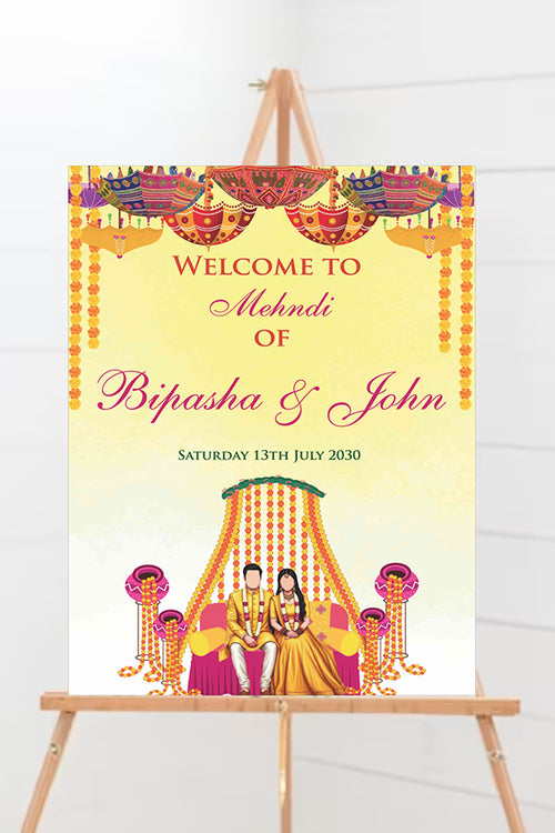 Load image into Gallery viewer, 2066 – A1 Bright Coloured Desi Design Mehndi / dholki Poster
