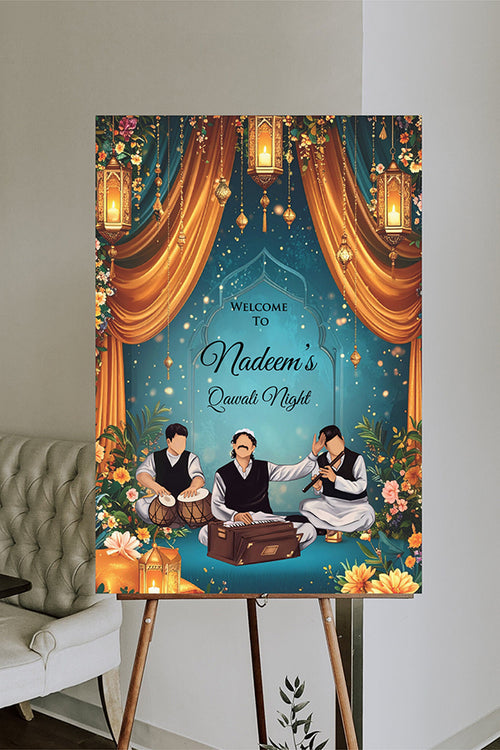 Load image into Gallery viewer, 2070 – A1 Blue and Rust Qawali poster
