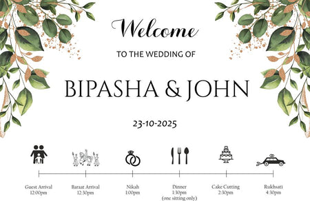 Floral-themed A1 welcome sign for weddings, receptions, and bridal showers