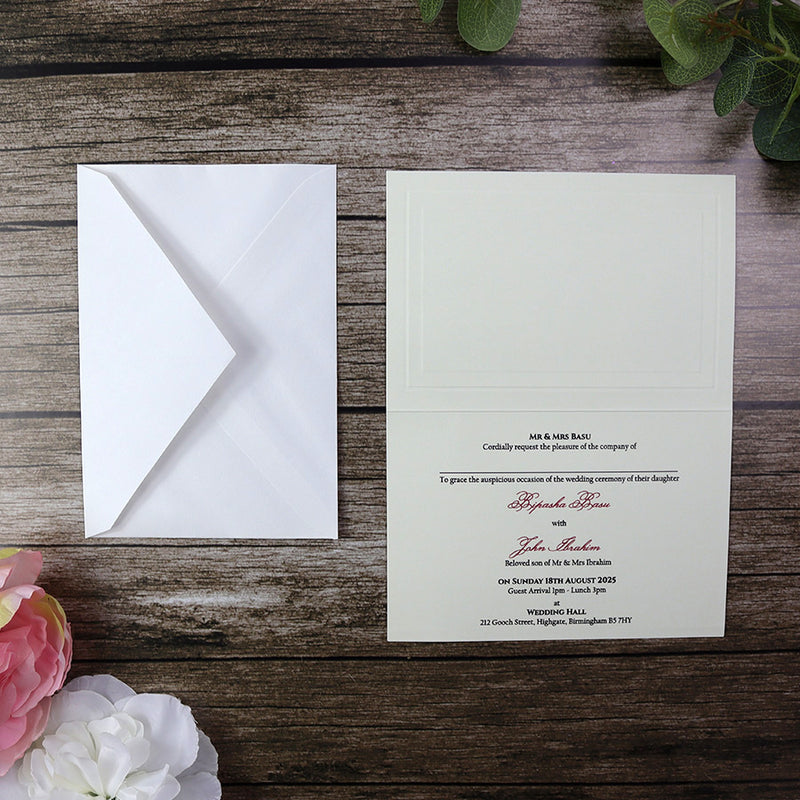 Panache 2153D Pink Floral Personalised Invitation